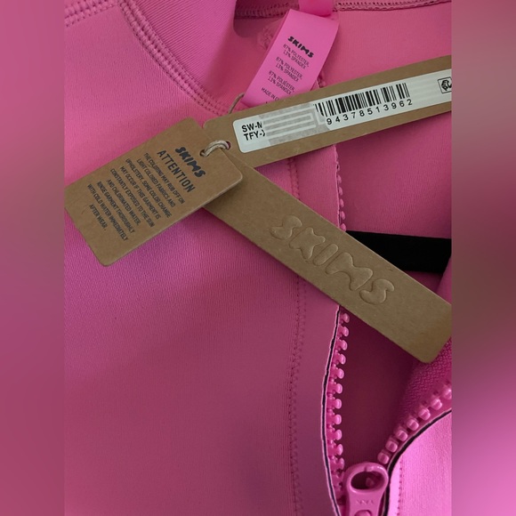 NWT Skims Swim Zipper Pink Cropped Top Size XL (top only) - Picture 3 of 8